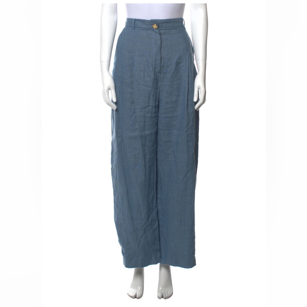 Beatrice Valenzuela Wide Leg Pants blue 100% linen